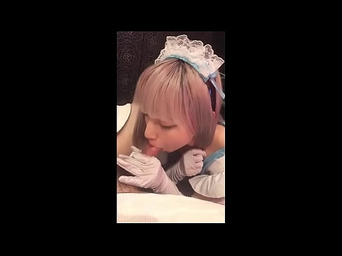 ❤️ 日本偶像[mayuka]，法国女仆装，第一部分，口交和用乳液打飞机 ️❌ Porno❌❤